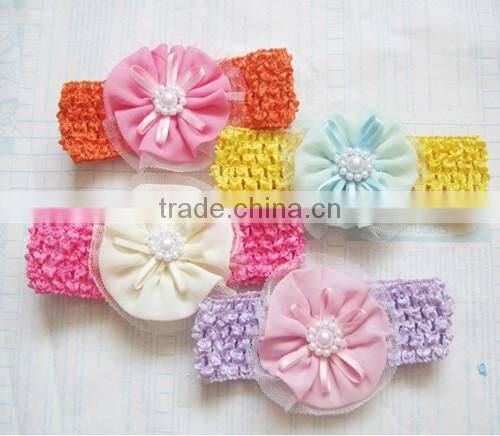 cheap knit baby headband with flower