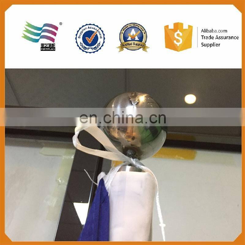 Indoor standing steel flag pole with base