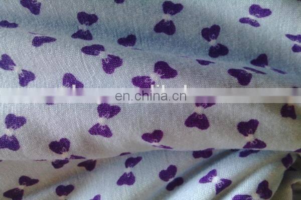 shaoxing winfar Textile Open End Spinning 30s Viscose bowknot Printed Fabric 94 Rayon 6 Spandex