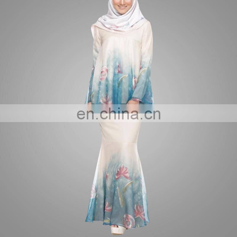 Fashion muslim baju kurung islamic women clothing in malaysia printing baju melayu