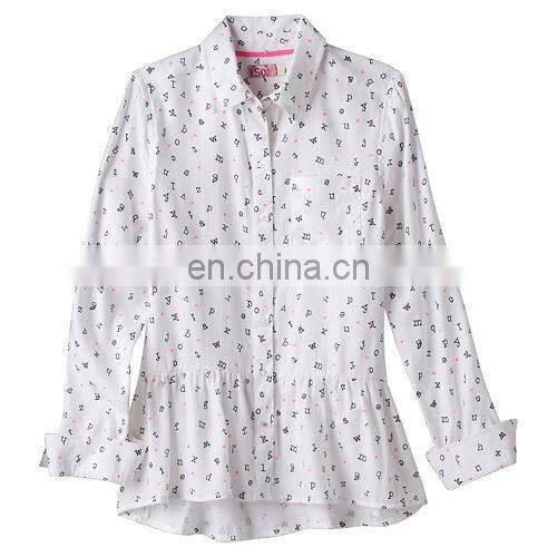 Long Sleeve Kid Shirt, Girls 7- 16 & Plus Size Perfectly Soft Button-Front Peplum Plaid Shirt