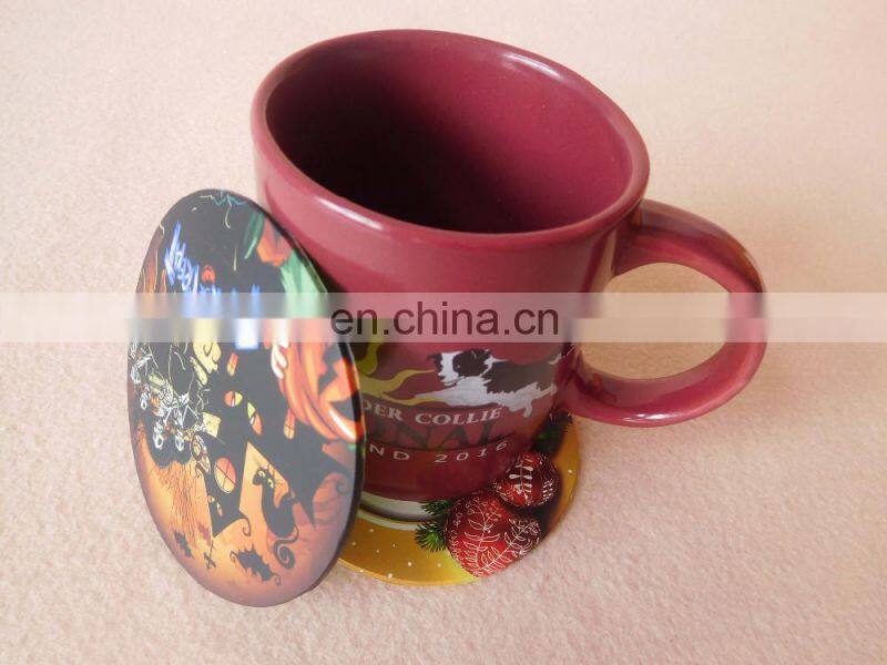 Full color printing drink beer silicone cup coaster set for promotion