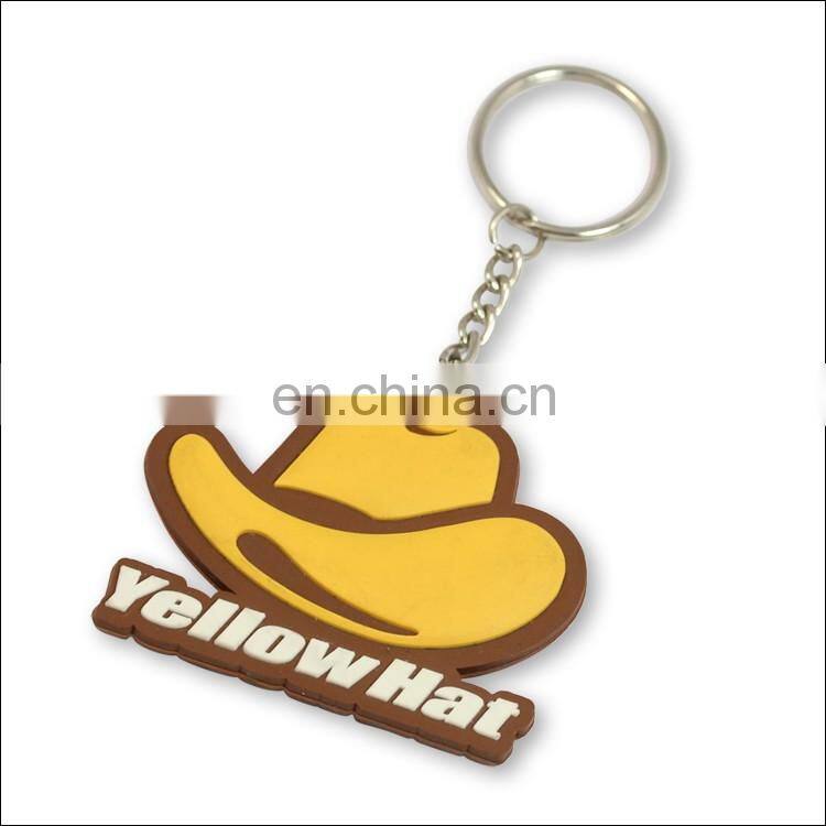 Custom round 3D pvc keychain rubber keyrings with logo wholesale