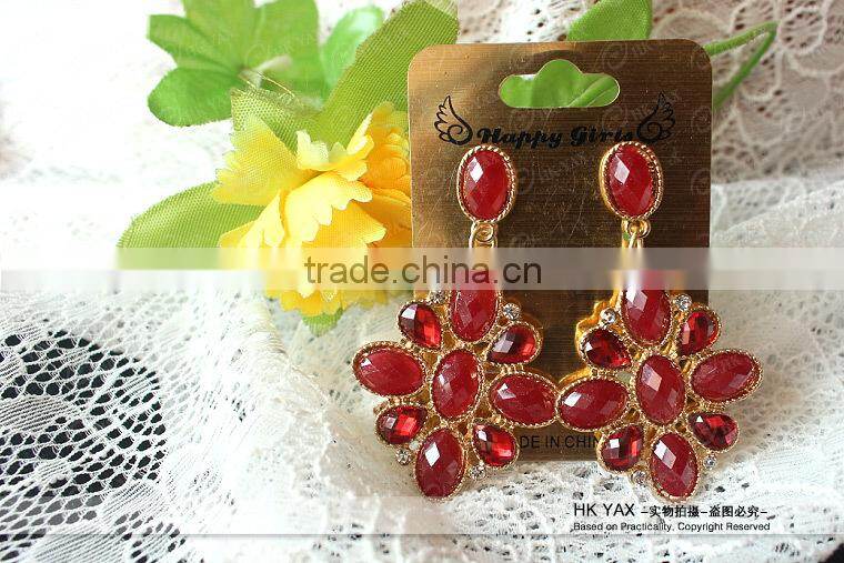 W1030 Red vintage earrings long,vintage earrings long latest design,fashion vintage earrings long