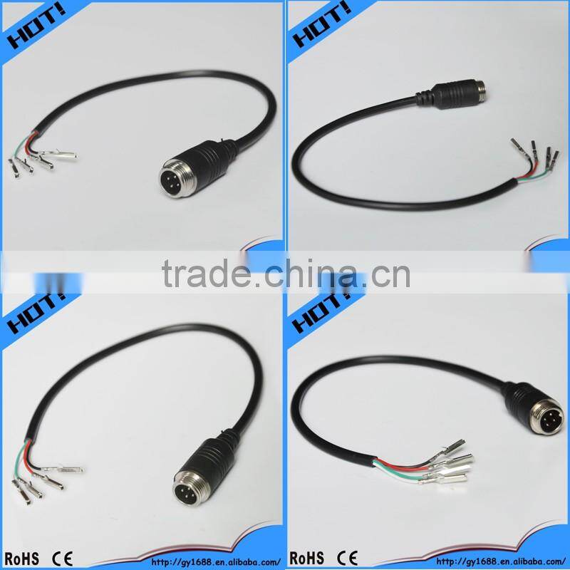4 pin din aviation connector car camera pigtail cable