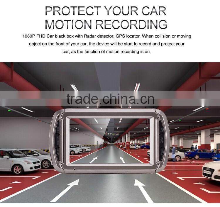 Taiwan company HD Car DVR with Speed Camera detector & GPS loggor and radar detector with gps tracker