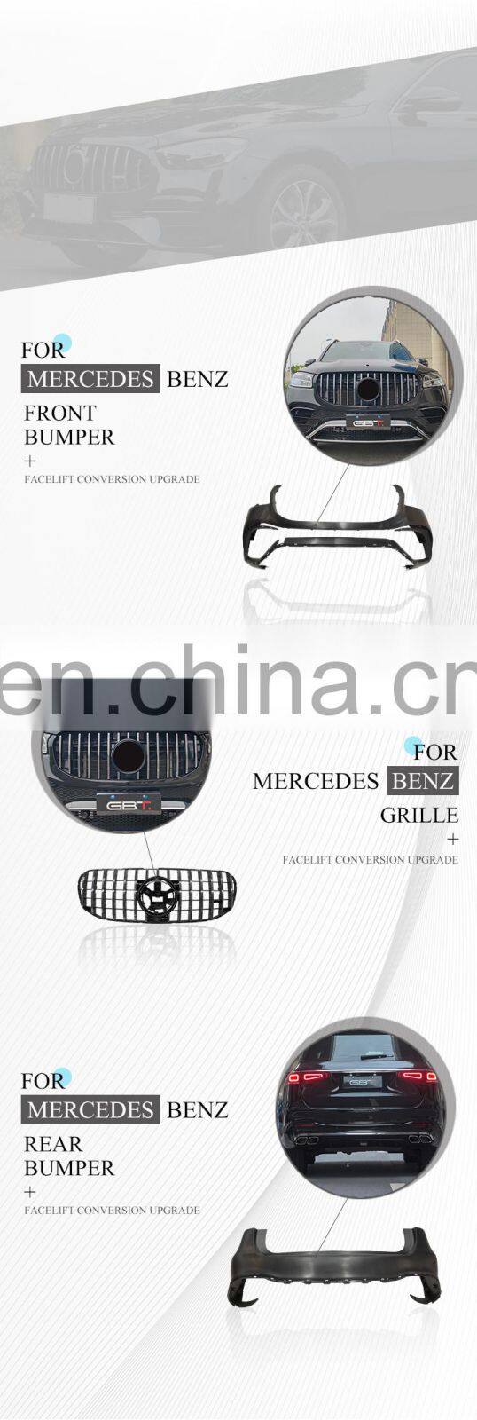 GBT Car bumpers for benz GLS 63 class automotive parts mercedes benz GLS class toppik kit X167