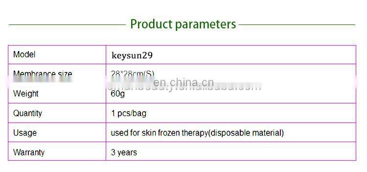 Hot selling protect skin 27*30cm 70g freezefats anti jel cryo pads coolant bag film antifreeze cryolipolysis membrane
