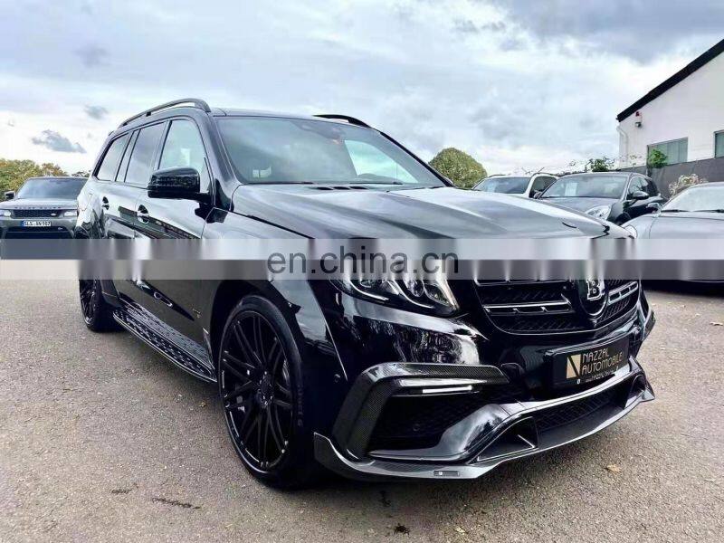 Runde Bra-bus Style Carbon Fiber For Mercedes-Benz GLS W166 Body Kit Front Lip Rear Lip Spoiler Headlight Cover Wheel Eyebrow