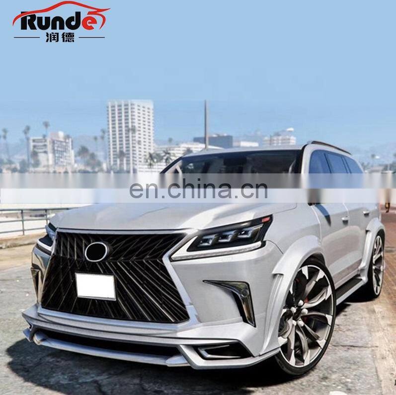 Runde Car Modification For Lexus LX570 2016 Upgrade WALD Style Wide Body Kit Front lip Rear lip Wheel Spoiler