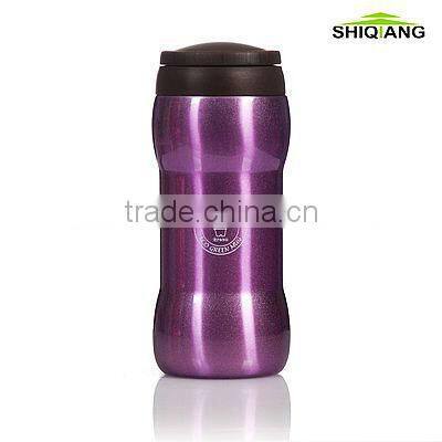 300ml wave shape stainless steel vacuum coffee tumbler with tea filter