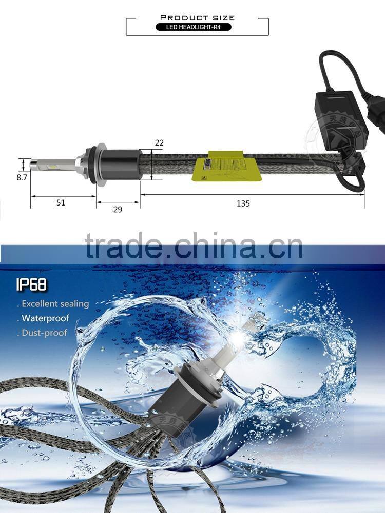 2016 New Super Bright R4 9600LM 12-24v H1 H3 H4(9003) H7 H8/9/11 H13 9004/7 9005(HB3) 40w Led Headlight Bulb for car H11auto led