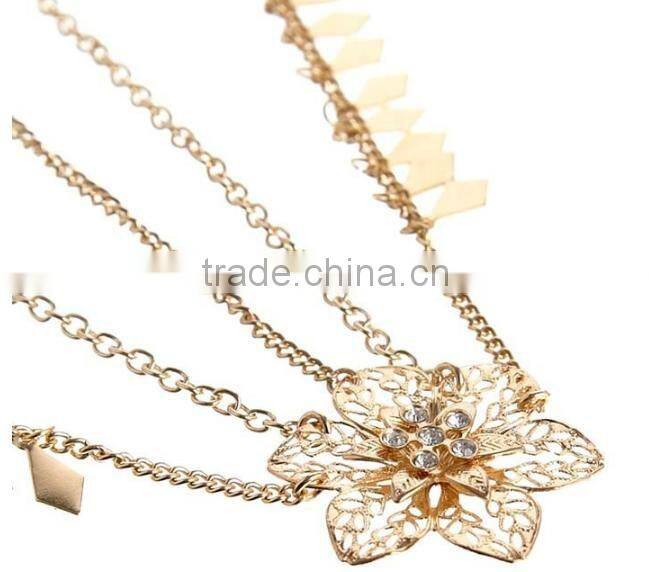 2015New Tassel ShanZuan flower leaves women Hair accessories made in China