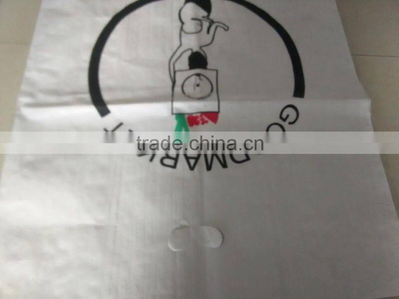pp woven sack shopping packaging sack top with handle punch hole