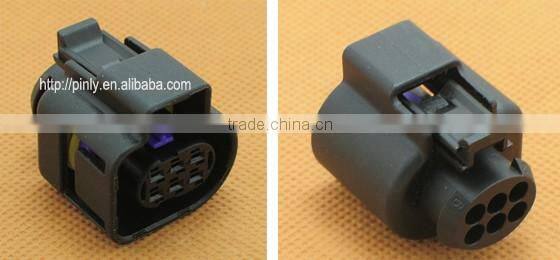 black 6p male oxygen sensor car connector