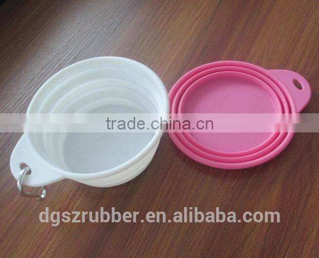 Collapsible cute silicone pet food bowl