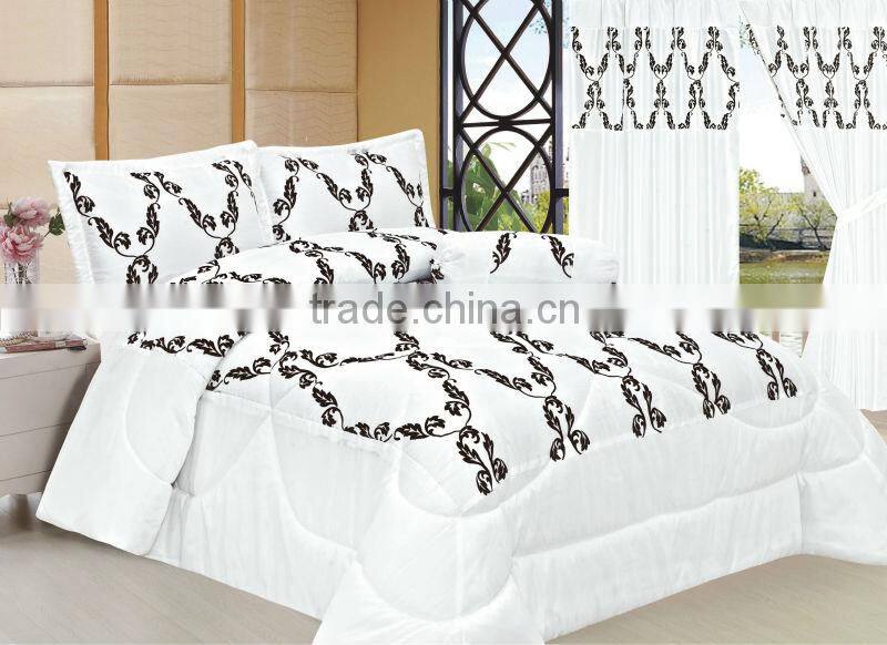 8Pcs Faux Silk Purple Comforter Sets