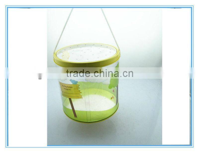 Factory directly decorative plastic pail cans with tin lid