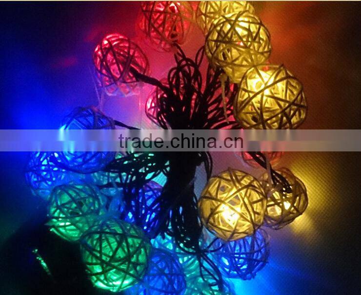 Solar Powered Handcraft 20LEDS Rattan Ball light Plug-in Decoration Light Holiday Lighting