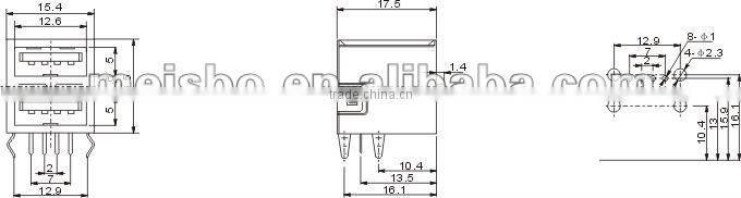 4 pin double usb connector cable