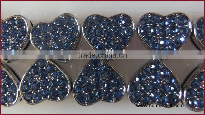 Factory Direct Supply of Encrusted with Diamonds 10MM Wear Jewelry Slider Heart Charms