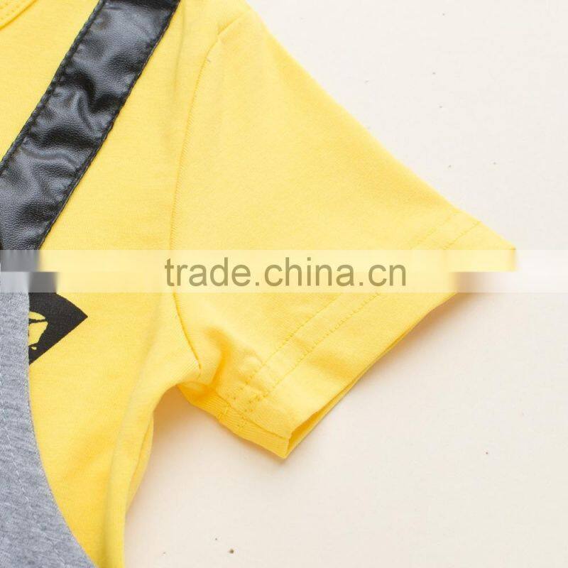 2015 Fashion Design England Gentleman Fashion Cotton Summer Short Sleeve Baby Boy Clothing Sets