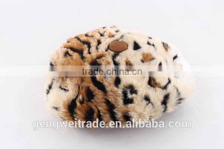 2015 Discount Brand Children Autumn Hats Girl Fashion Leopard Keep Warm Beret