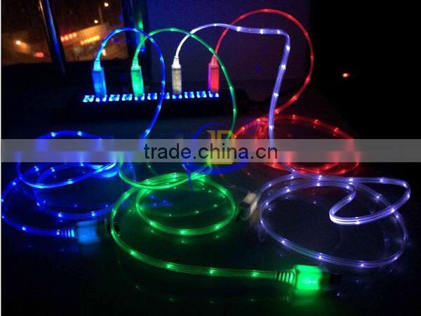 Hot! LED micro usb cable with led light led usb cable For Samsung