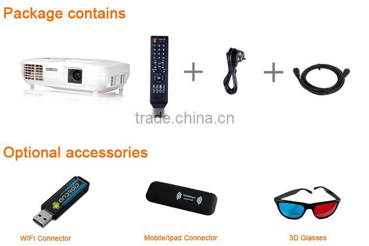 RGB 3 LED 3 LCD 1920 X 1080 WQXGA 3000 Lumens video projector screen for led projector