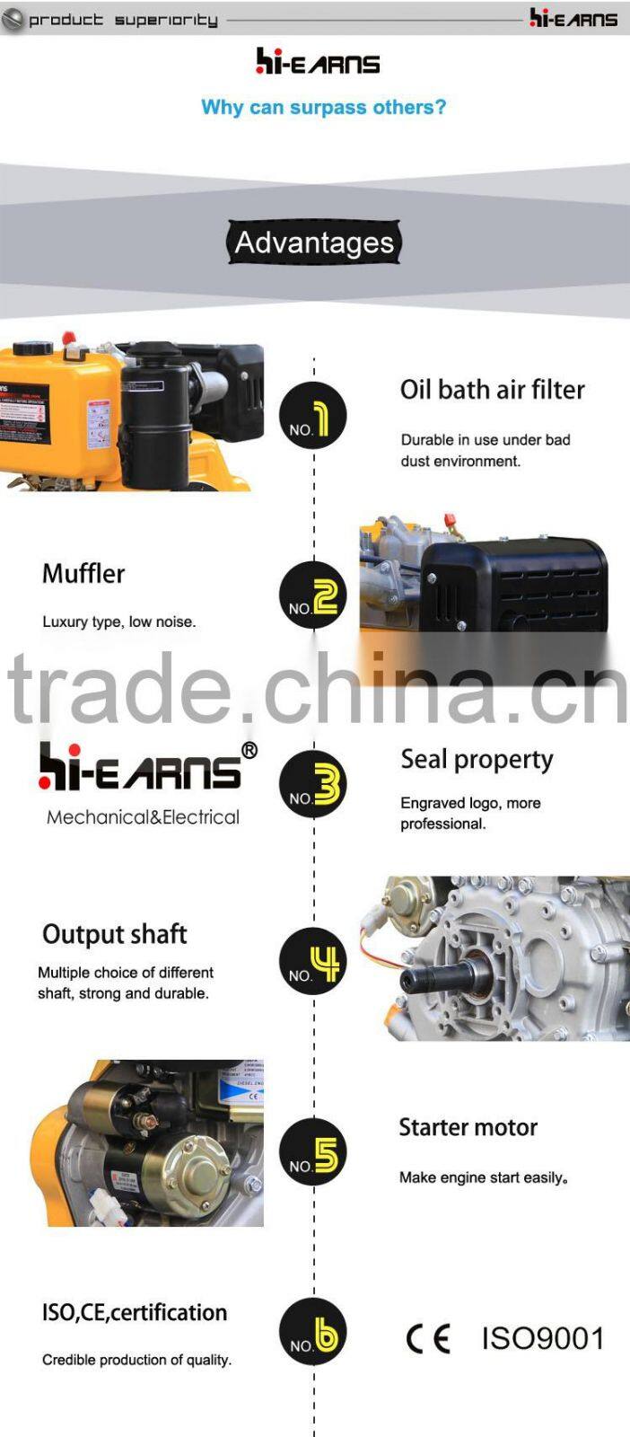 Low price 10hp marine electric start diesel engine for sale