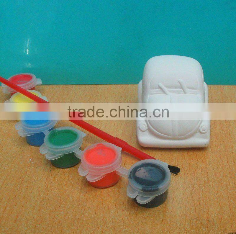 Kids diy ceramic dolomite car paint color with brush