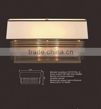 chrome plated metal hotel led bedside reading lamp