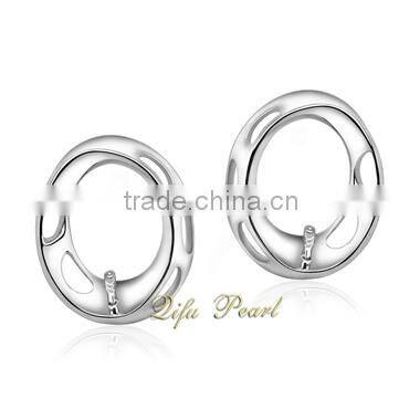 2015 Fashion wholesale big 925silver pearl earring mounting