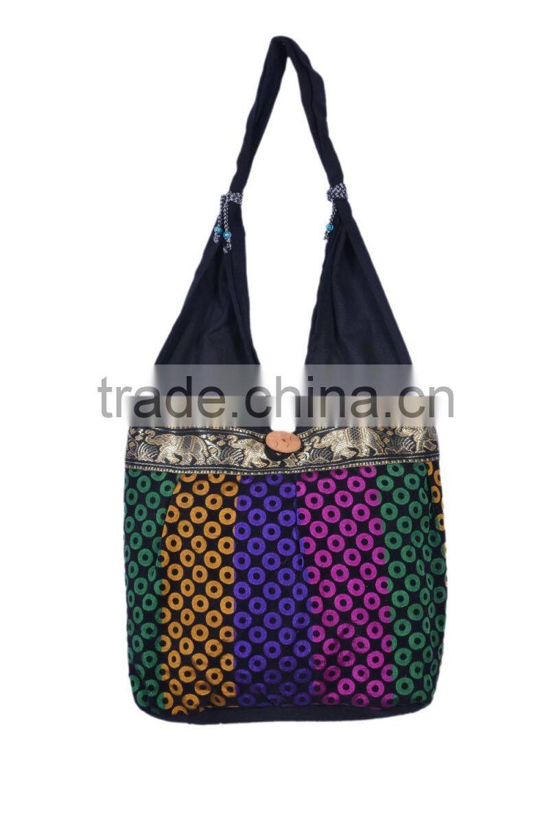 Cotton Fabric Multicolored Shoulder Bag