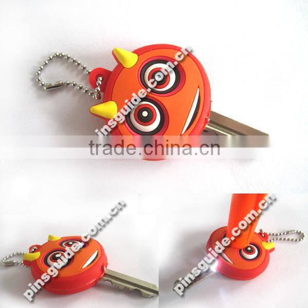 OEM Design Factory Price Embossed Owl Shaped ATBC-PVC Key Cover In Your Own Design With Led Light