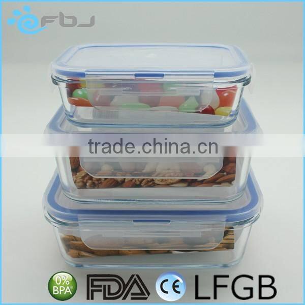 Hot Sale Clear Airtight Microwave Pyrex Glass Lunch Box