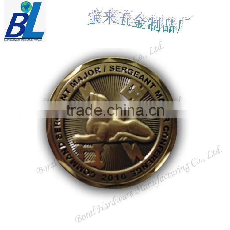 3D embossed zinc alloy antique coin