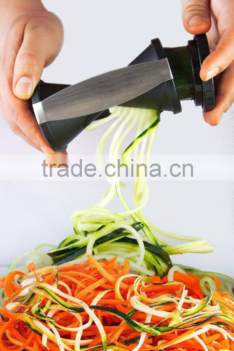 Green Black Stainless Steel Spirelli Spiral Slicer Spiral Vegetable Slicer as seen on TV