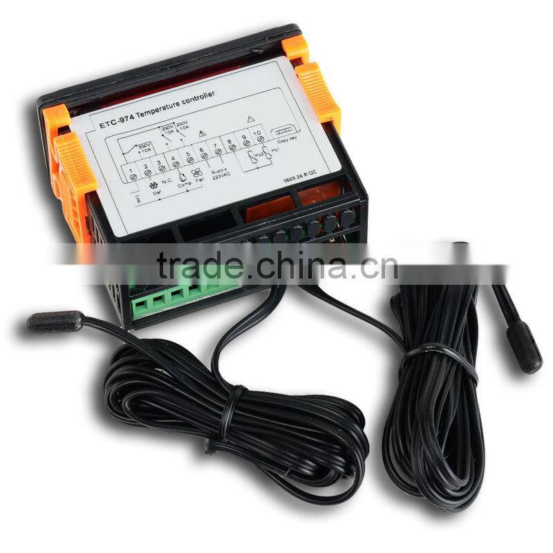 230V NTC Cold Storage ETC-974 C F Temp Thermostat Temperature Controller