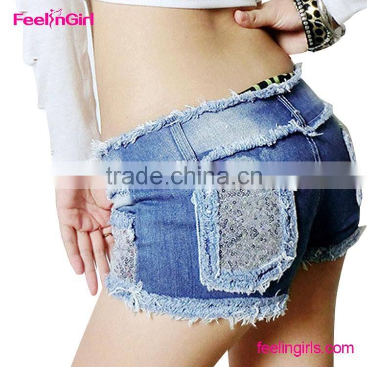 New Style Hot Ladies Damaged Shorts Women Denim Jean