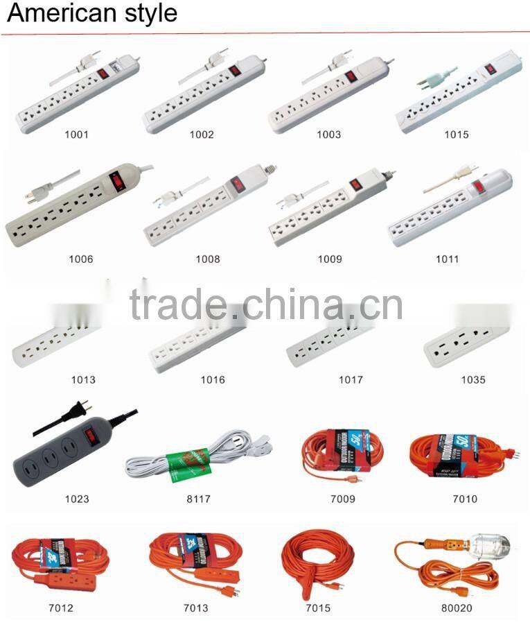 Hot sale American style 15A extension socket cord
