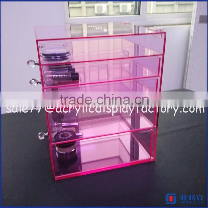 Factory Wholesale Custom Acrylic Makeup Organizer / Cosmetic Organizer with Drawer / Clear Cosmetic Display
