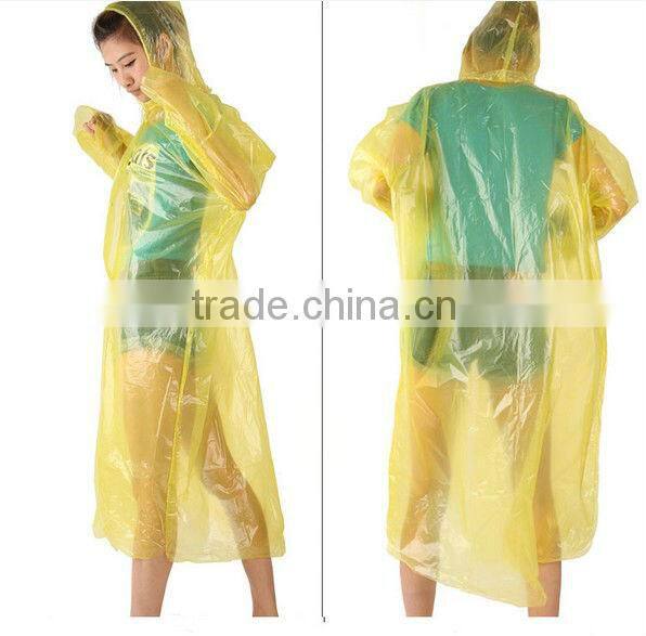 disposable PE adult rain poncho