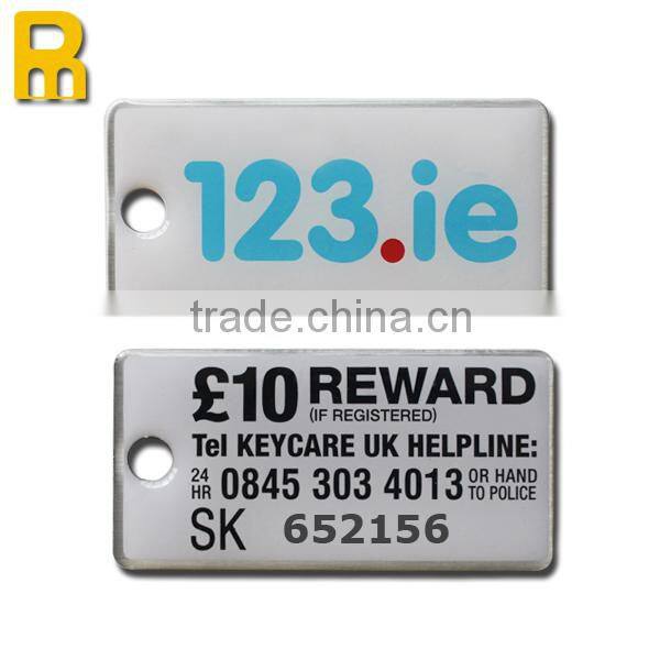Hotel ID room number key chain with high quality metal printed customized logo