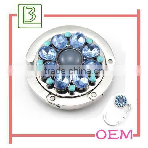 heart shaped crystal straight purse hanger hook