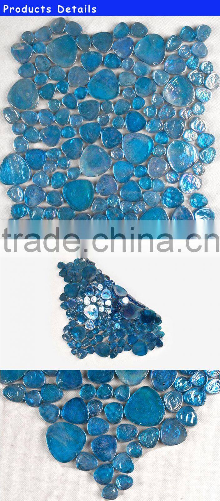 china factory color glass pebbl tile for swim mosaic alpha tile