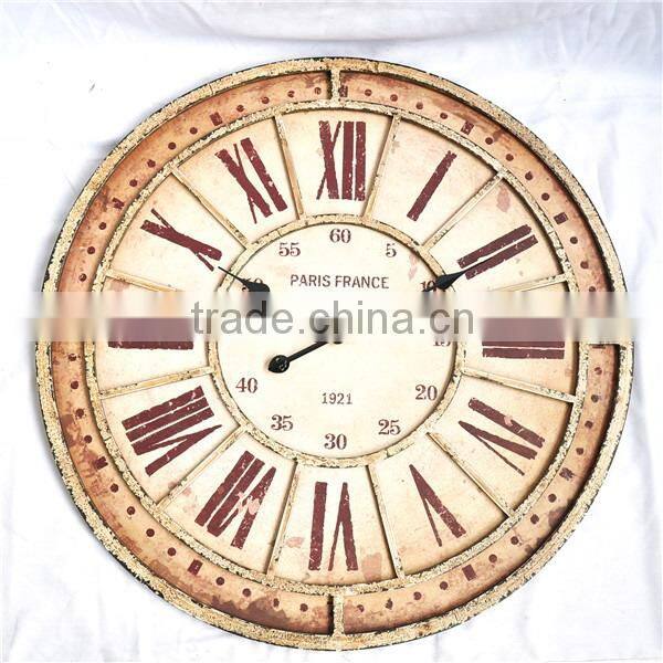 French provincial roman numerals metal wrought iron wall clock rustic