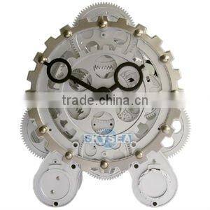 Double face gear clock, table clock