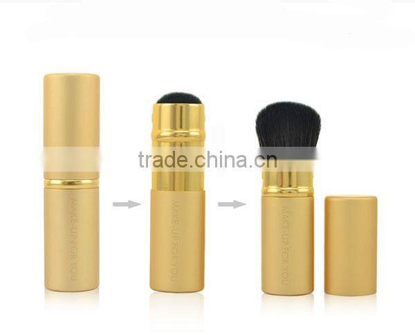 Gold kabuki makeup brush retractable face brush
