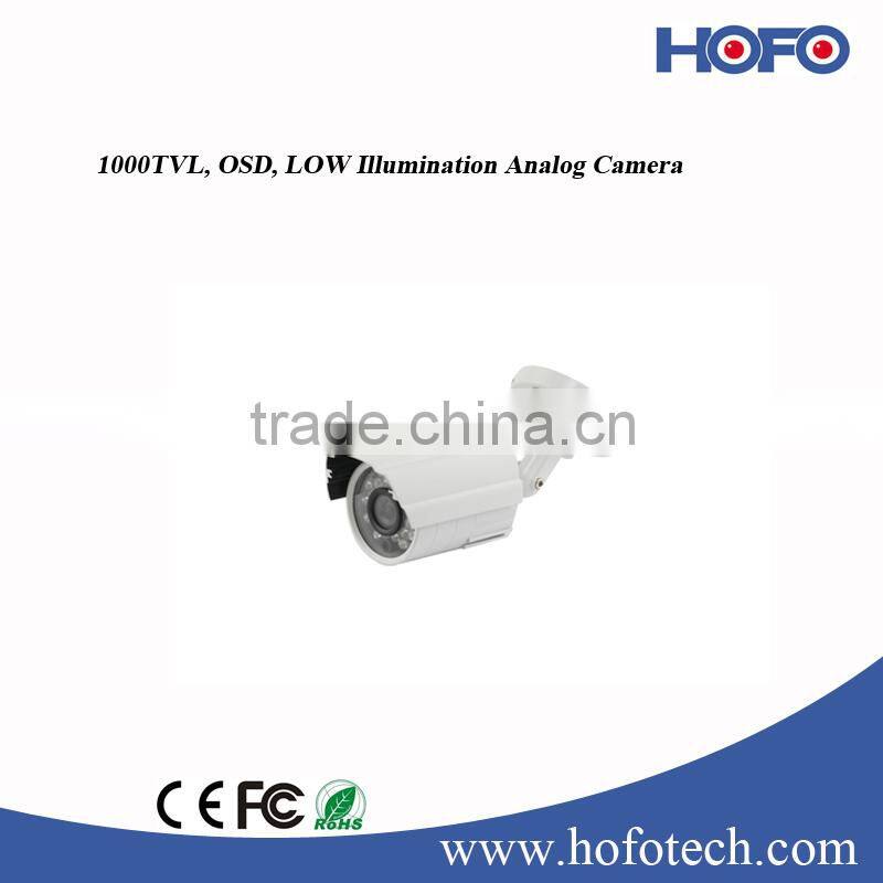 HOFO 1000TVL ccd sensor analog bullet camera ir cctv camera